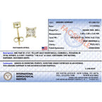14K Yellow Gold 5/8 Cttw Princess Natural Brown Color Diamond 4-Prong Stud Earrings (Brown Color, VS2-SI1 Clarity)