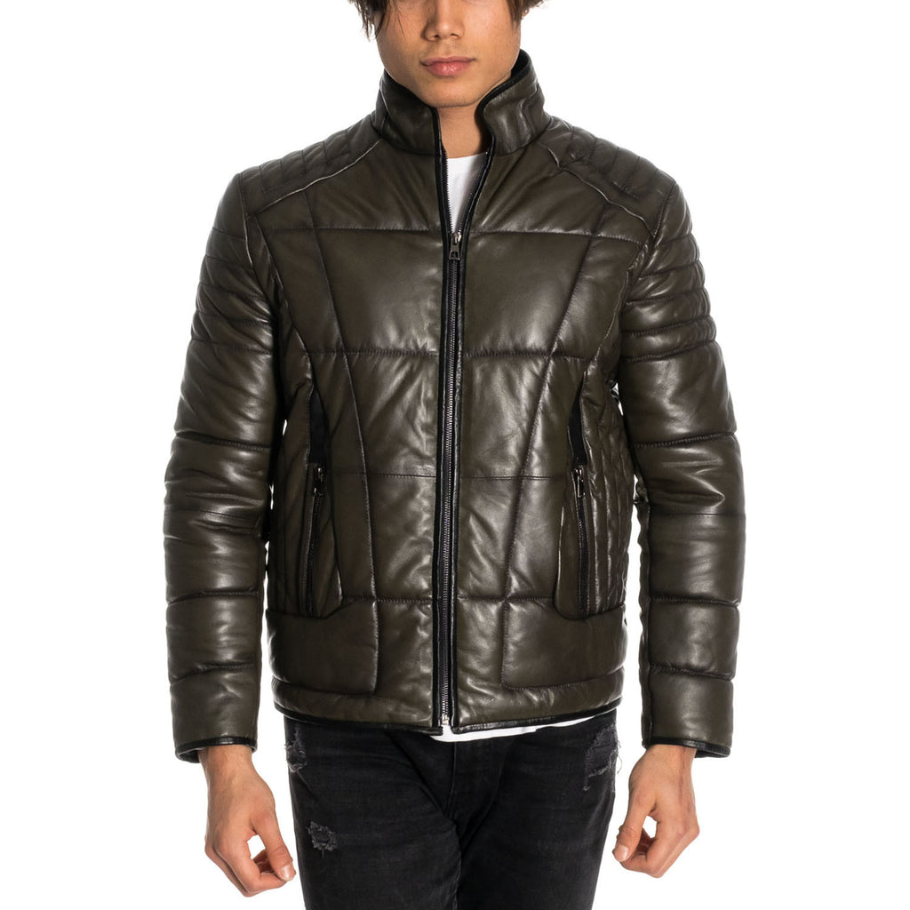 Travis Leather Jacket // Khaki