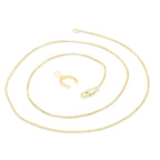 Horse Shoe Cubic Zirconia Pendant With Necklace Set 14K Gold Filled