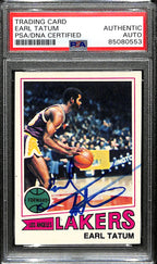 Earl Tatum Signed 1977 Topps Card #122 Los Angeles Lakers PSA/DNA 185731