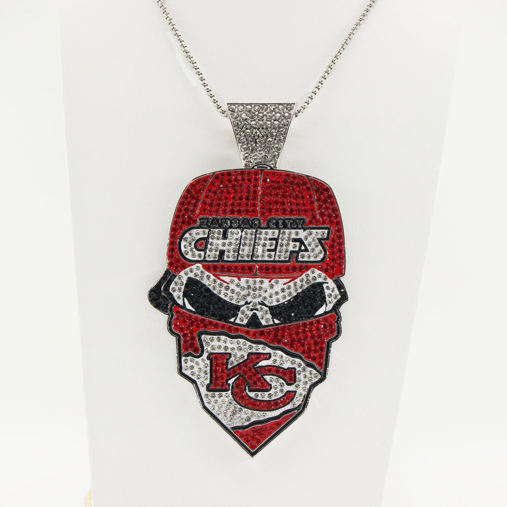 Newest Sports Team Logo Bandit Skull  Pendant Necklace – Iced Out Hip Hop Jewelry for True Fans
