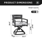 Outdoor Patio Swivel Rocker With (Set of 2) - Ember Black