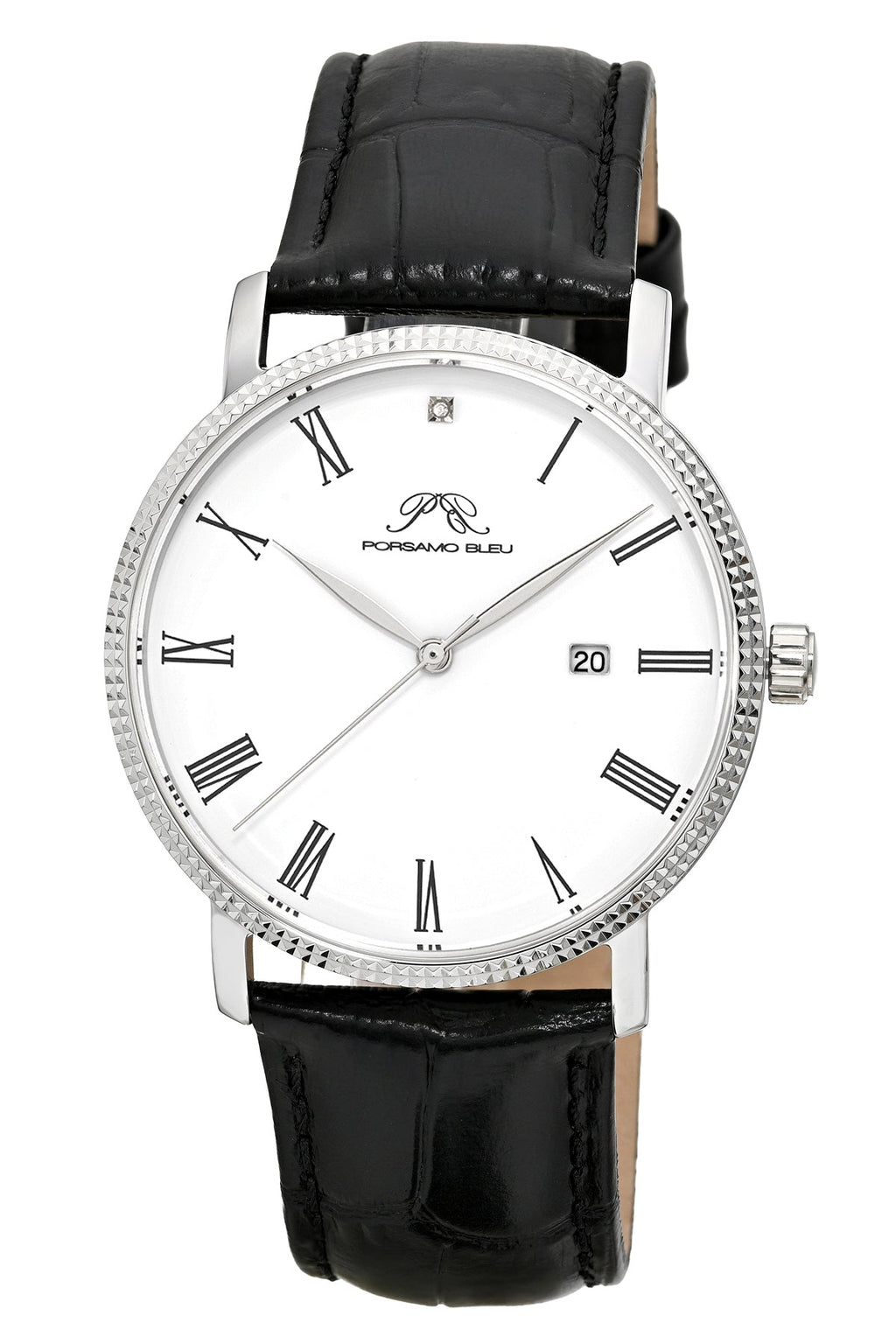 Porsamo Bleu Men's Veritas 1 Genuine Leather Band Watch 1361AVEL