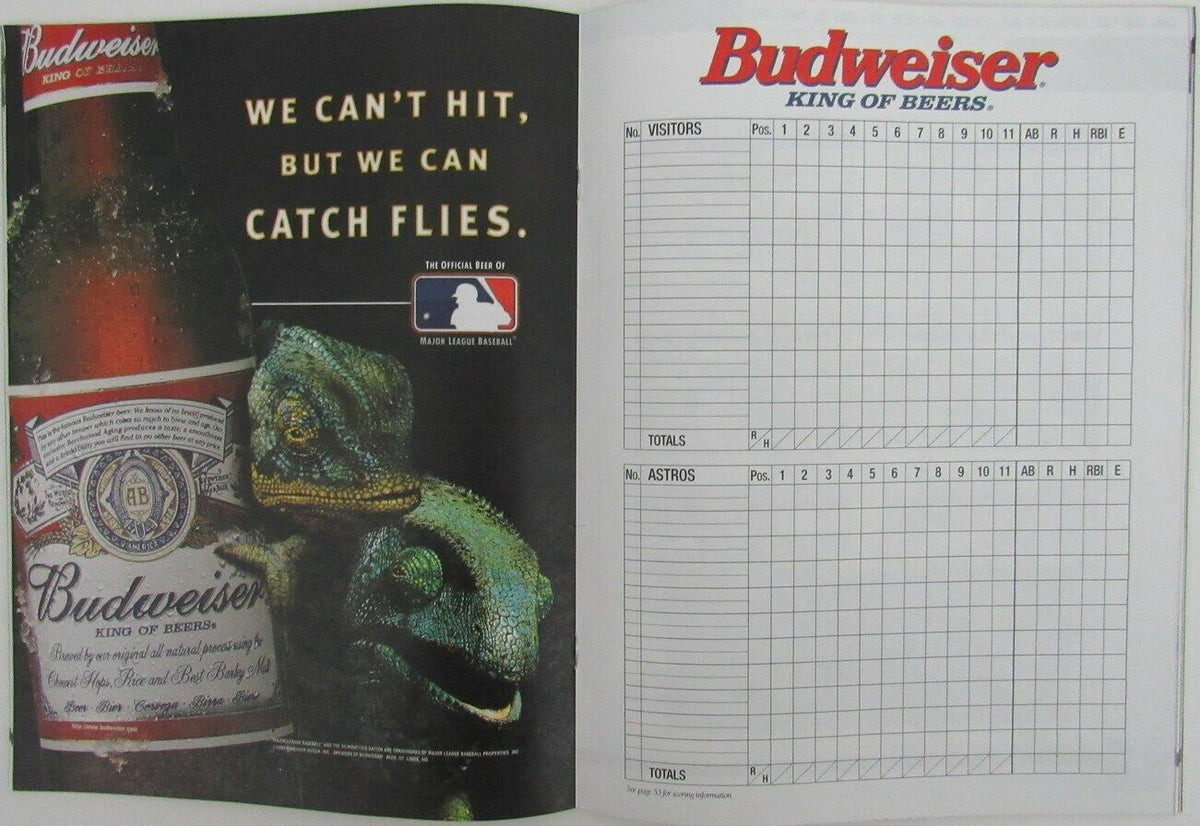 Houston Astros Program ENRON April 2000 Inaugural Season 155706