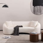 Curved 3 Seater Sofa - White