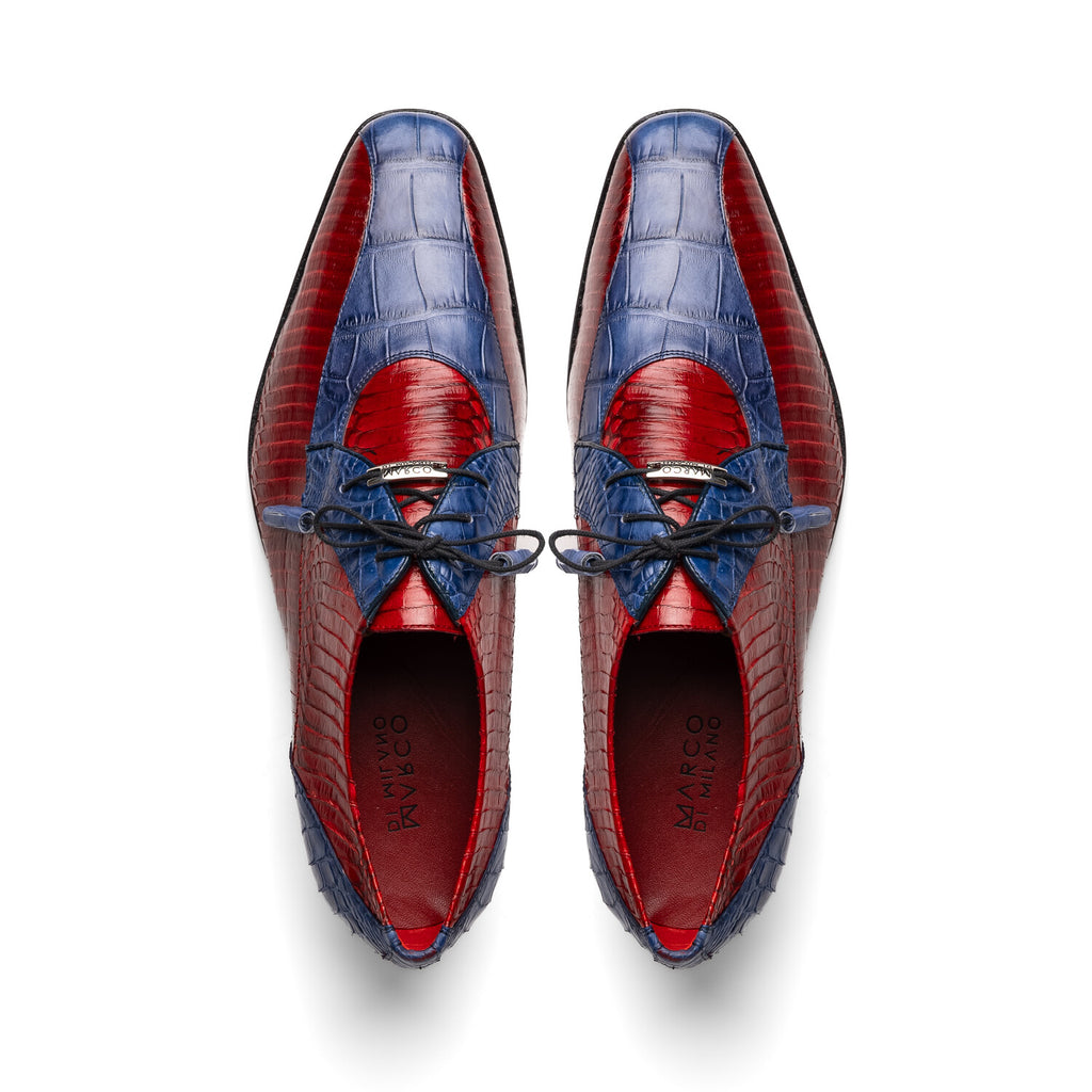Moncalieri // Alligator + Cobra Skin Leather Oxfords // Navy + Red
