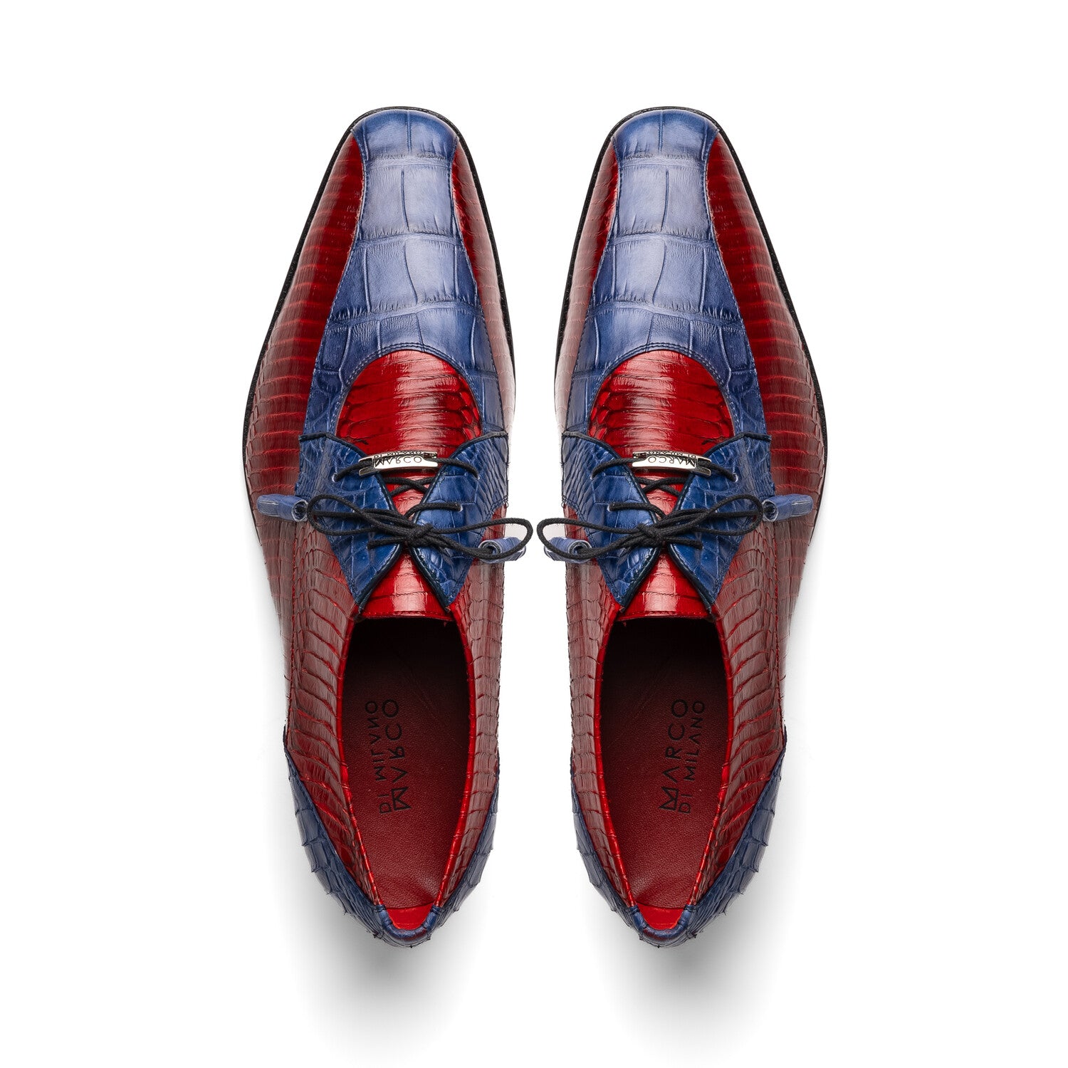 Moncalieri // Alligator + Cobra Skin Leather Oxfords // Navy + Red