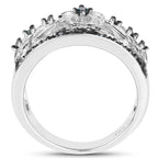 0.31 Carat Genuine Blue Diamond .925 Sterling Silver Ring