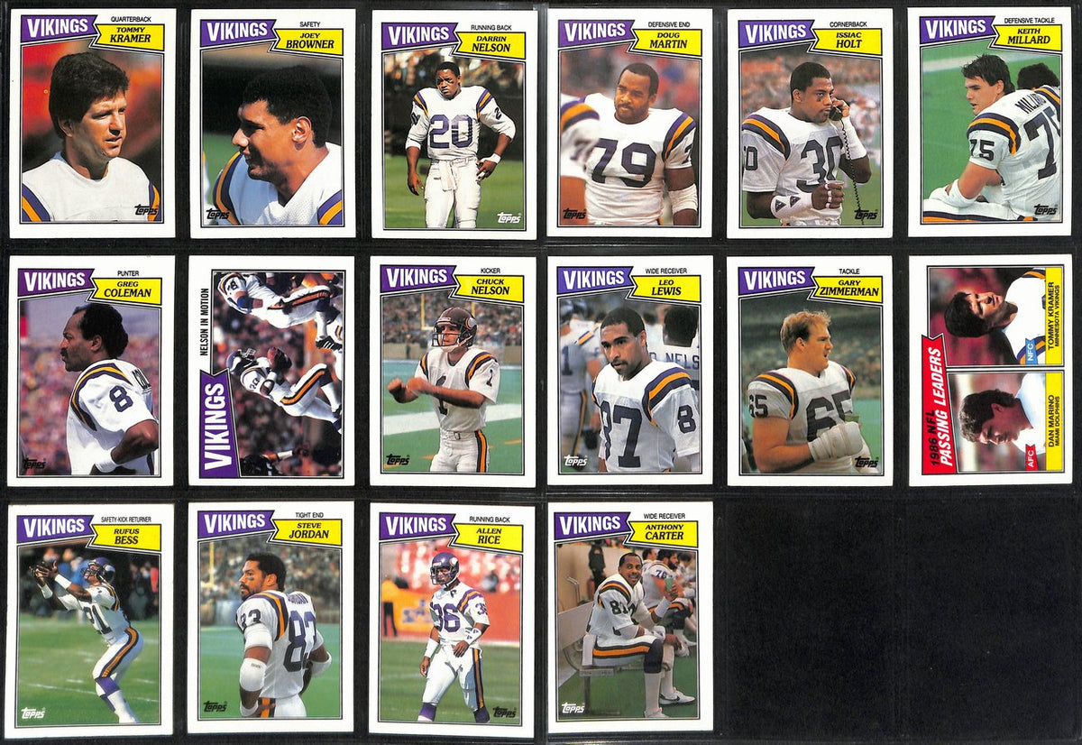 1987 TOPPS Football Minnesota Vikings  Complete Team Set 16/16 Cards 189277