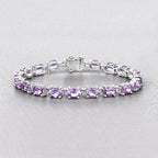 14.40 Carat Genuine Amethyst .925 Sterling Silver Bracelet