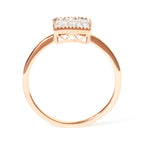 10K Rose Gold 1/3 Cttw Invisible Set Princess Cut Diamond Composite Square Shape Ring (H-I color, I1-I2 clarity) - Size 5