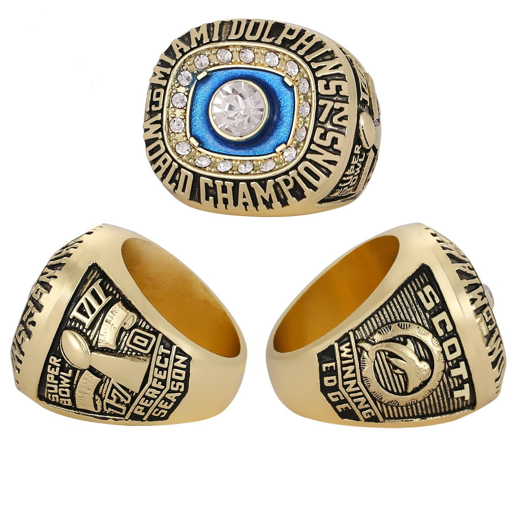 1973 & 1974 Miami Back-to-Back Championship Ring & Trophy Set – Replica Ring Set for Collectors & Fans