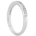 14k White Gold Pave Diamond Wedding Ring Band Set 1/2 Around