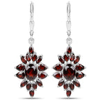 20.24 Carat Genuine Garnet .925 Sterling Silver 3 Piece Jewelry Set (Ring, Earrings, and Pendant w/ Chain)