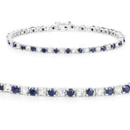6.87 ct. t.w. Blue Sapphire and White Topaz Bracelet in Sterling Silver