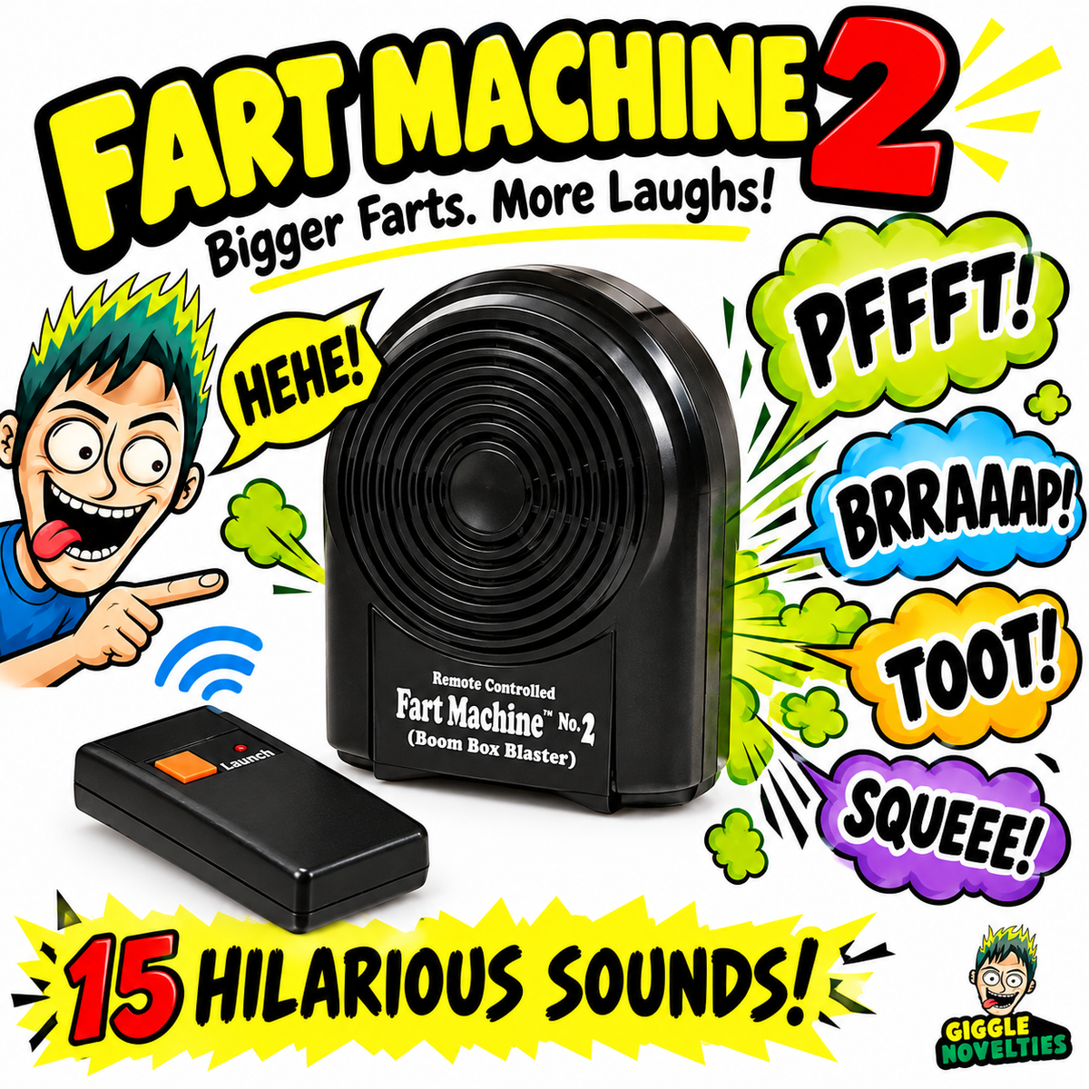 Fart Machine No. 2 💨 - Wireless Remote Control Prank Toy - Hilarious Gag Gift 🤣