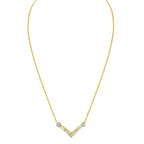 14K Yellow and White Gold 1/4 Cttw Princess Cut Diamond Channel-Set â€œVâ€ Shape 18" Pendant Necklace (H-I Color, SI2-I1 Clarity)