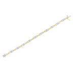 14K Two-Tone Gold 1.00 Cttw Princess-Cut Diamond Chain Link 7" Bracelet (H-I Color, SI1-SI2 Clarity)