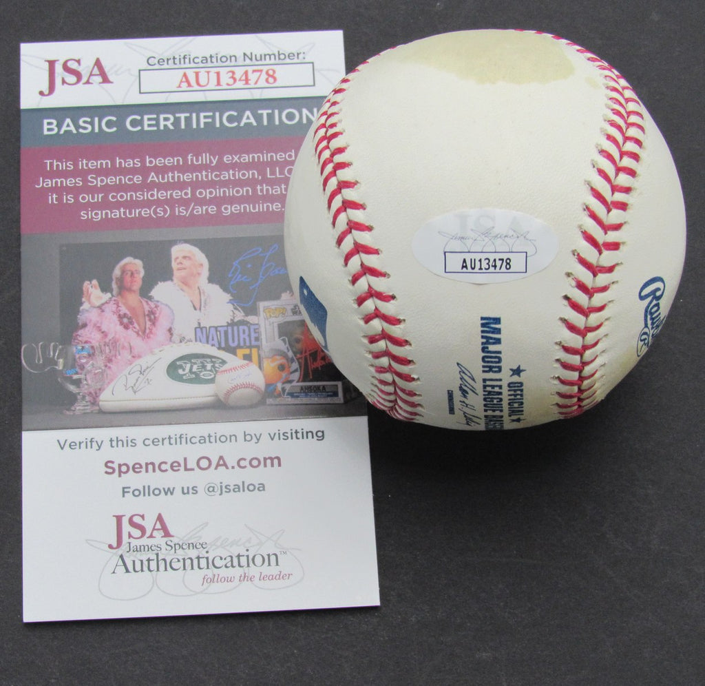 JIm Brosnan Reds/Author Signed/Autogrpahed  Rawlings OML Baseball JSA 189861