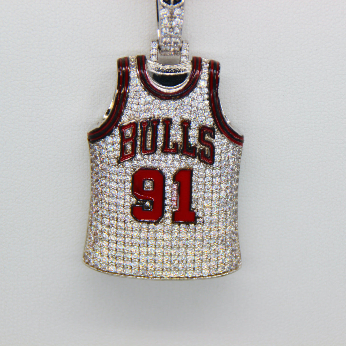Chicago Bulls Dennis Rodman #91 Jersey Pendant Necklace – Premium Zircon Basketball Fan Gift