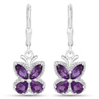 2.12 Carat Genuine Amethyst .925 Sterling Silver Earrings