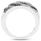 0.62 Carat Genuine Blue Diamond and White Diamond .925 Sterling Silver Ring