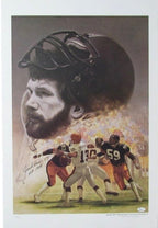 Jack Ham Signed Pittsburgh Steelers Sports Art Print  HOF 1988 JSA 129727
