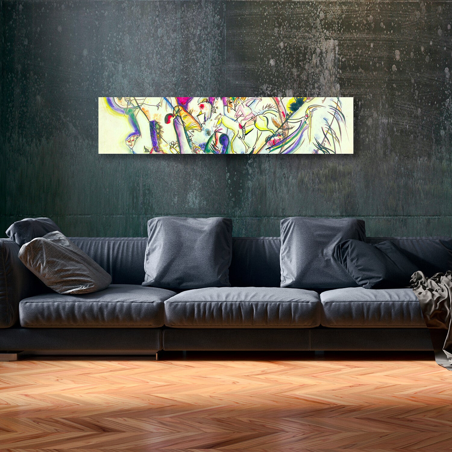 Kandinsky Series Glass Print // Horseriding Abstract