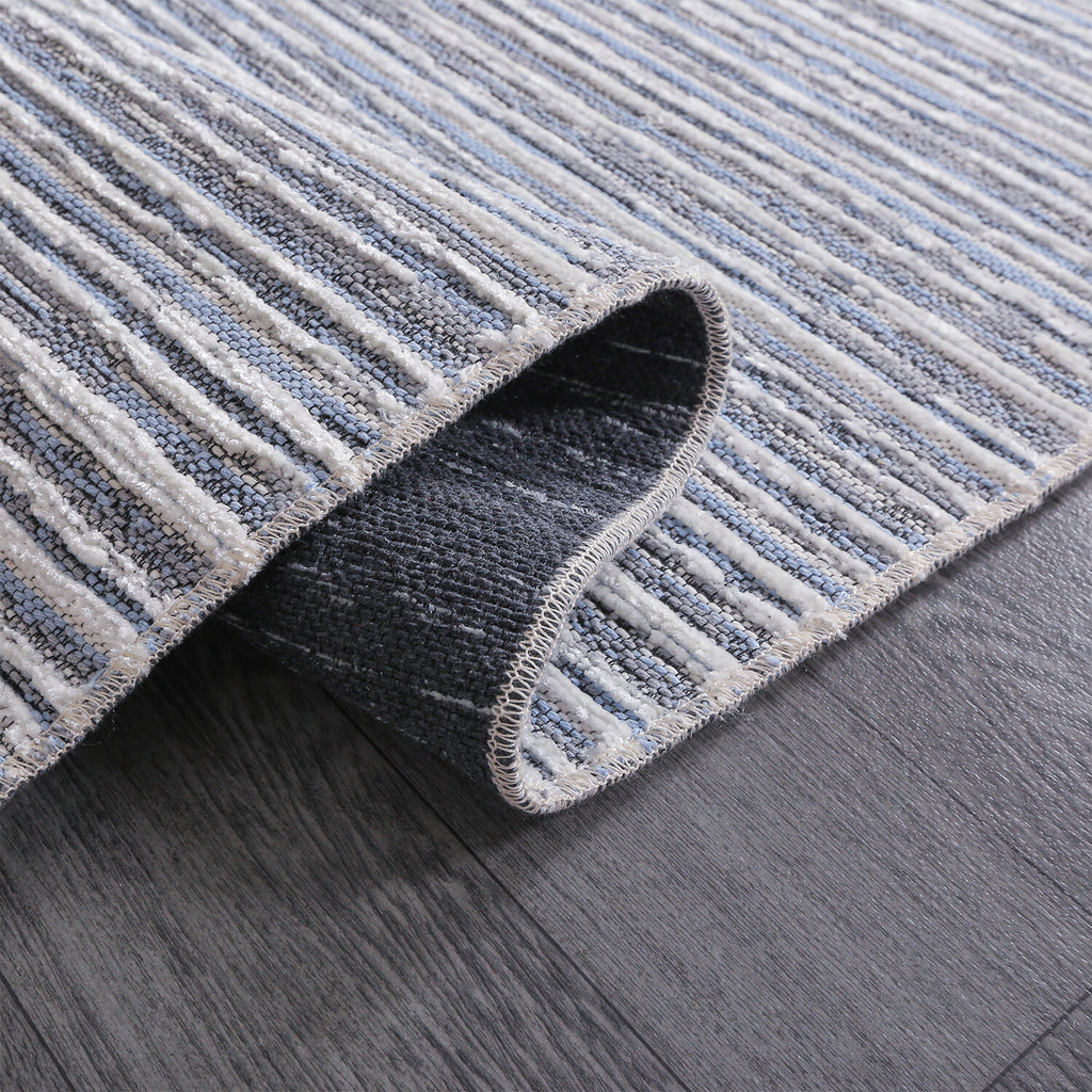 Chenille Woven Rug // Blue