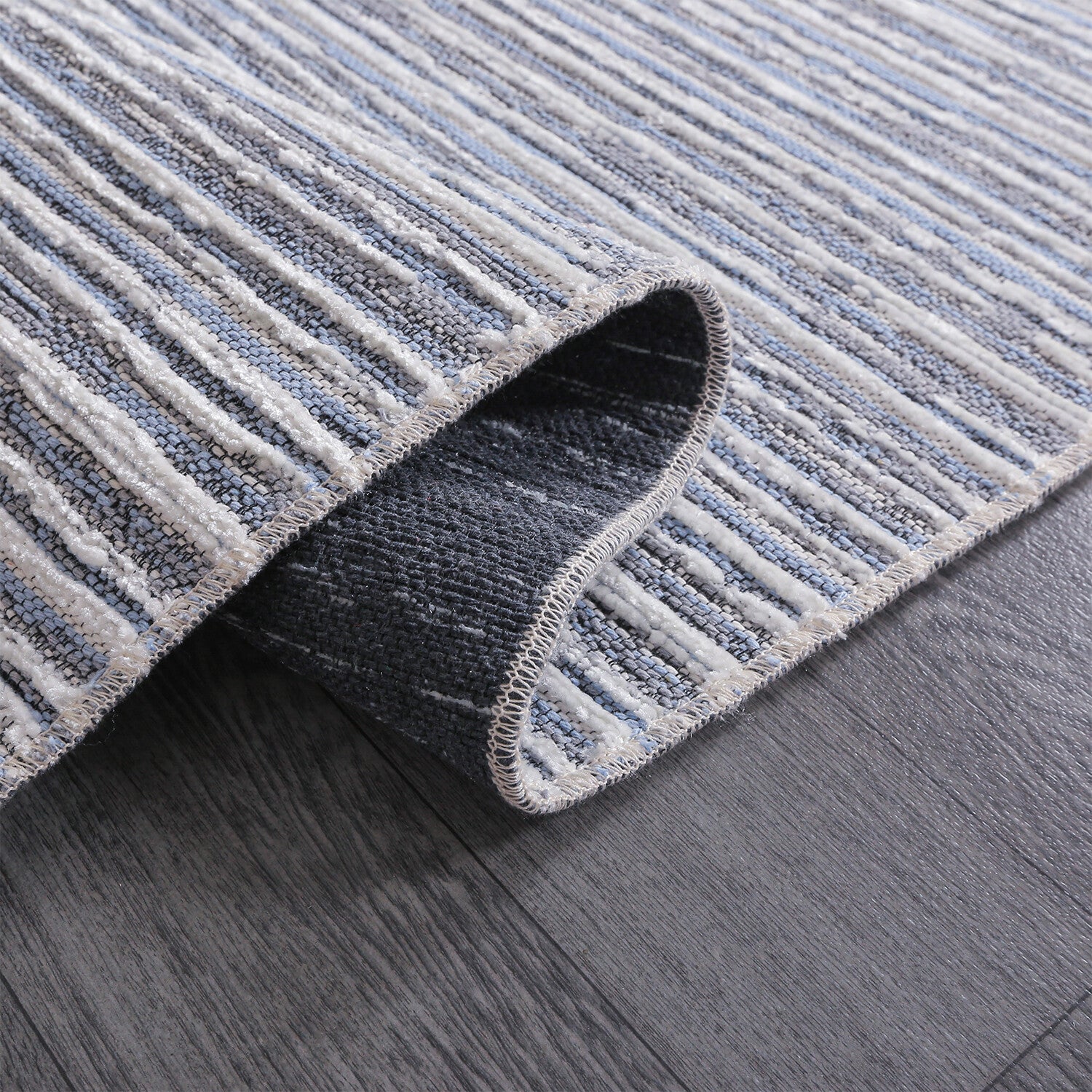 Chenille Woven Rug // Blue