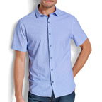 XC+ Motion Short-Sleeve Print Knit Shirt // Blue Dotted Tile