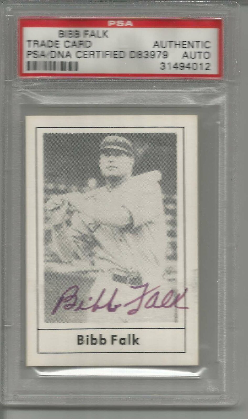 Bibb Falk White Sox Signed 1978 Grand Slam Card #89 PSA/DNA TEXAS  151082