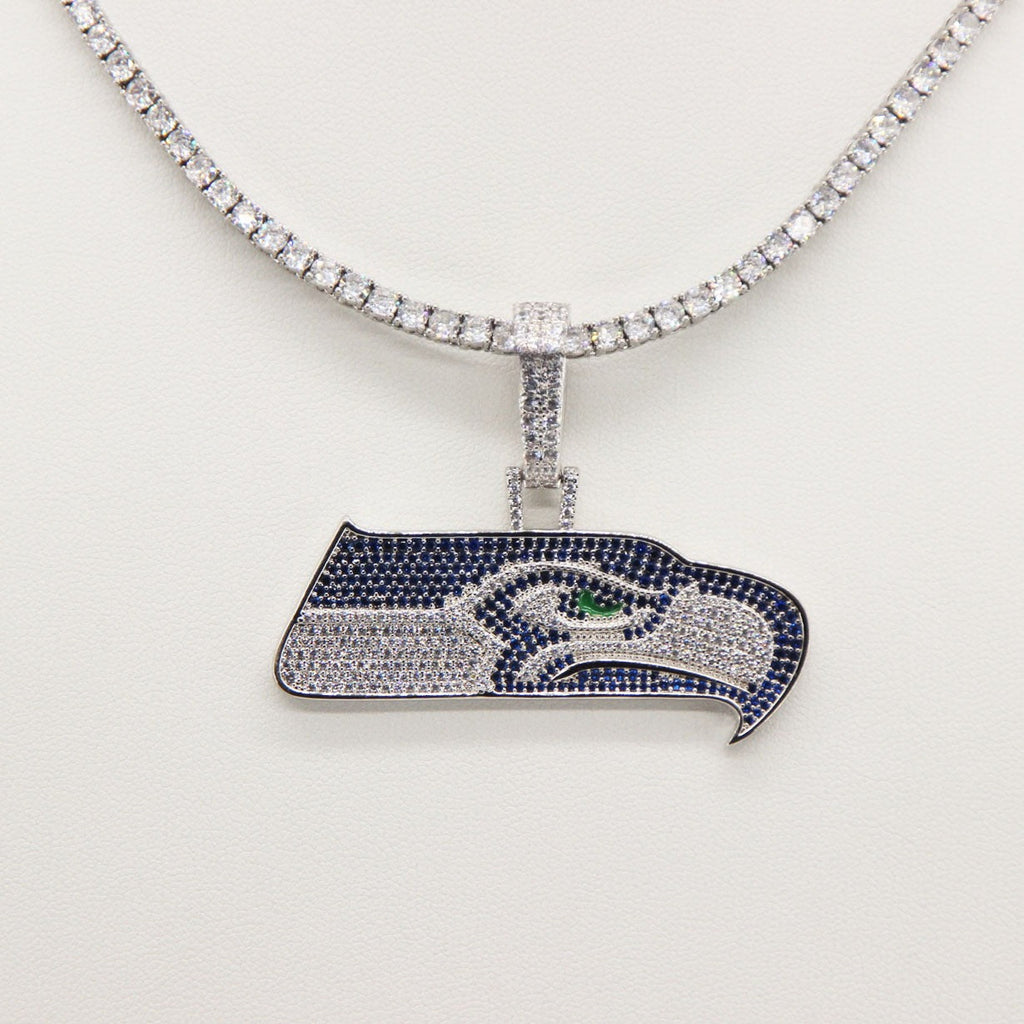 Seattle Seahawks Zircon Pendant Necklace – Game Day & Holiday Gift for Sports Fans