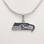 Seattle Seahawks Zircon Pendant Necklace – Game Day & Holiday Gift for Sports Fans