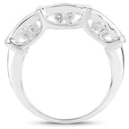 1.08 Carat Genuine Multi Sapphire .925 Sterling Silver Ring