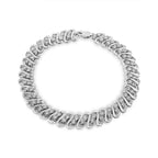 .925 Sterling Silver 1/2 Cttw Diamond Double Row S-Link Bracelet (I-J Color, I2-I3 Clarity) - 7.5" Inches