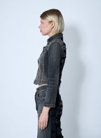 Balenciaga Women Lace-Up Denim Jacket