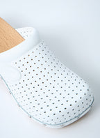 Balenciaga Women Perforated Heeled Clogs