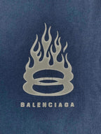 Balenciaga Light Blue T-Shirt Without Collar