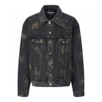 Balenciaga Oversized Distressed Denim Jacket - Black