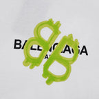 Balenciaga White & Green T-Shirt Without Collar