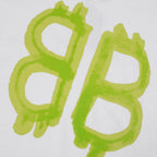 Balenciaga White & Green T-Shirt Without Collar