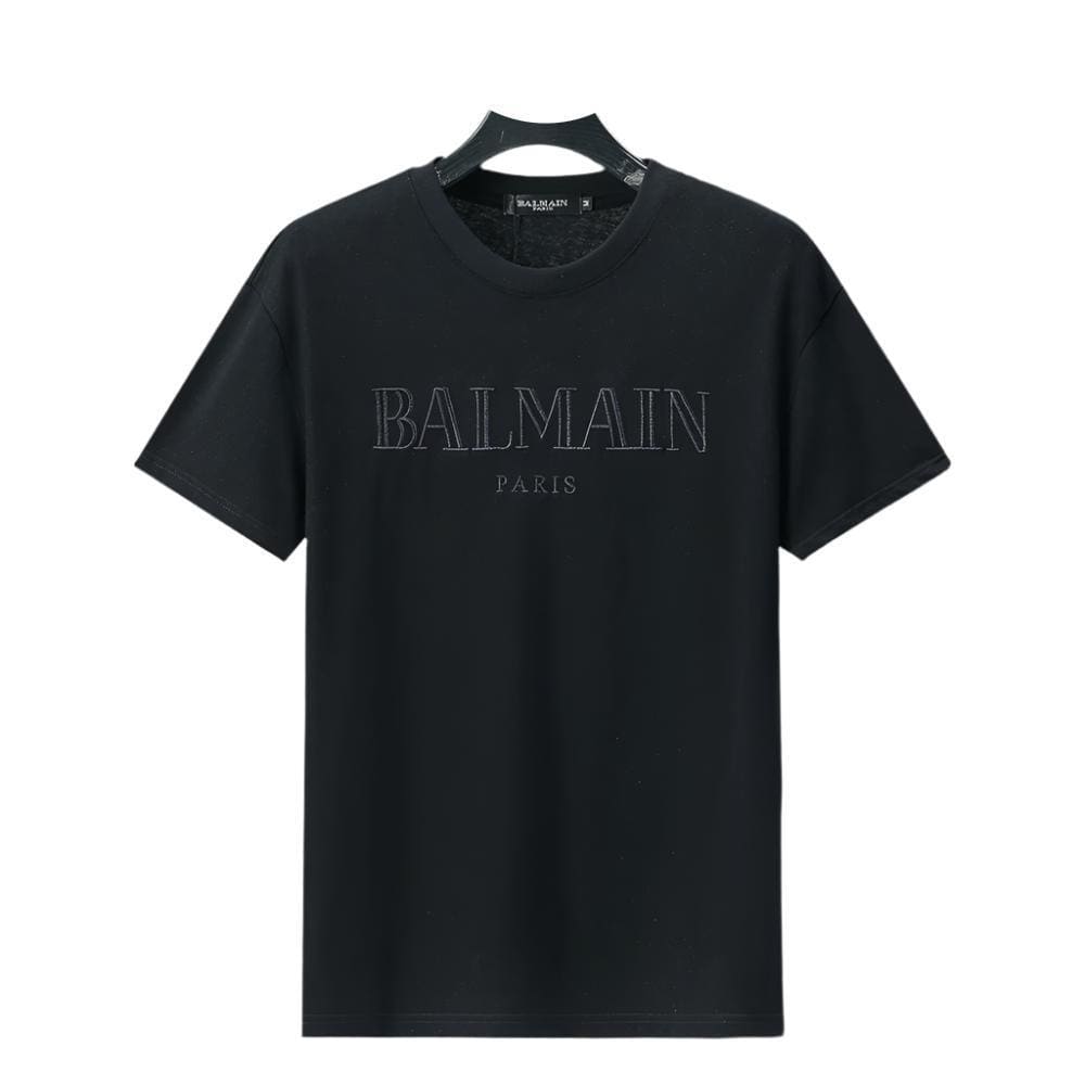 Balmain Black T-Shirt Without Collar