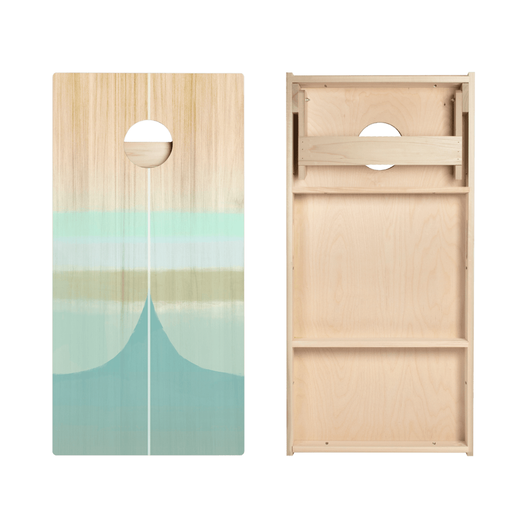 Bamboo Wood Watercolor Surf Star Cornhole Boards