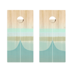 Bamboo Wood Watercolor Surf Star Cornhole Boards