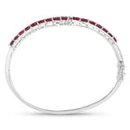 9.10 Carat Glass Filled Ruby .925 Sterling Silver Bangle