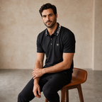 Signature Trim Performance Polo – El Baron BLACK