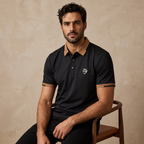Contrast Trim Performance Polo - El Baron BLACK
