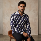 Seamless Bold Plaid Shirt – El Baron BLUE