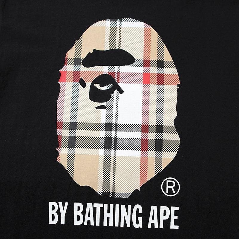 Bathing Ape Check by Bathing Tee Black/Beige